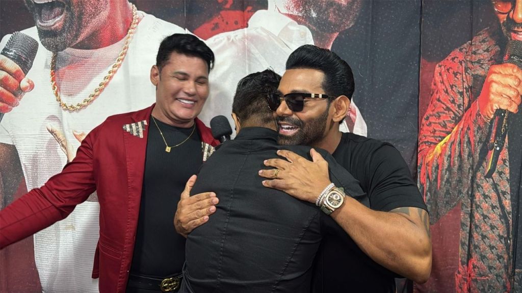 Encontro de gigantes: Márcio Lima e Pablo dividem bastidores na Pecuária de&nbsp;Goiânia